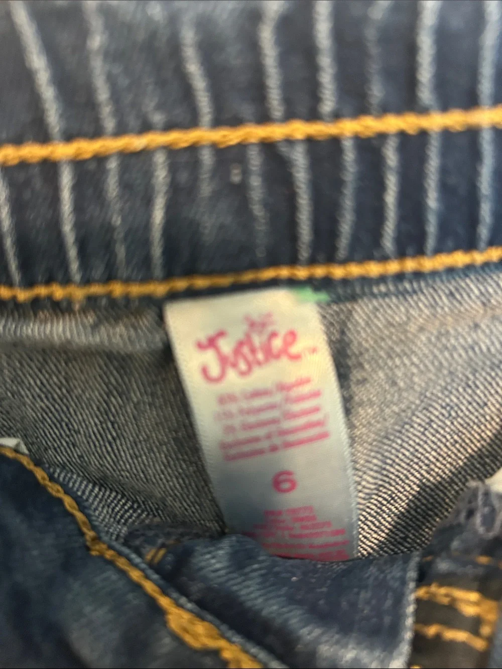 Justice Girls' Dark Blue Cargo Jeans with Belt